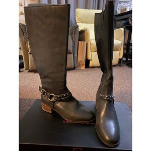 Lucky Brand Dark Gray Boots W/Studs